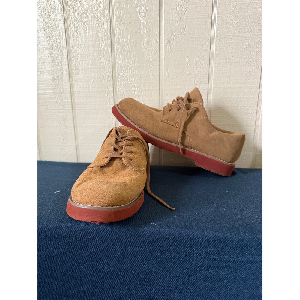 Sperry Top-Sider Tevin Boys Tan Suede Red Sole Oxford Dress Shoes 4.5M 6353684